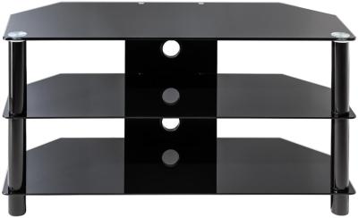 Alphason Essentials Black Safety Glass Tv Stand