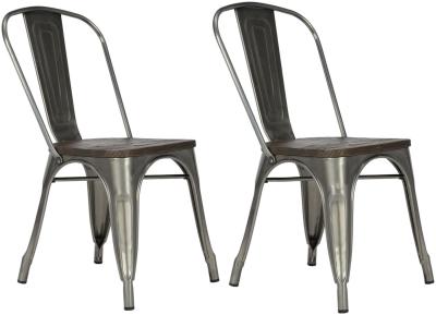 Alphason Fusion Gun Metal Dining Chair Sold In Pairs