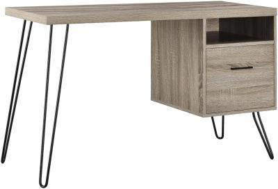 Alphason Landon Distressed Grey Oak 1 Drawer Office Desk