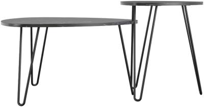 Product photograph of Alphason Novogratz Athena Black Marble Nesting Of 2 Tables from Choice Furniture Superstore