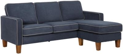 Alphason Novogratz Bowen Blue Chenille Fabric Sectional Sofa