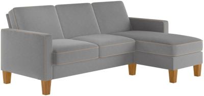 Alphason Novogratz Bowen Grey Chenille Fabric Sectional Sofa