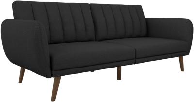 Alphason Novogratz Brittany Dark Grey Linen Futon Sofa Bed