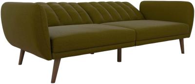 Alphason Novogratz Brittany Green Linen Futon Sofa Bed