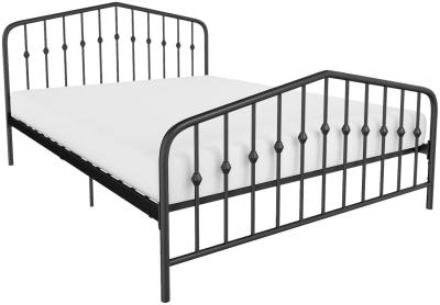 Alphason Novogratz Bushwick Black Metal Bed Comes In Double And King Size