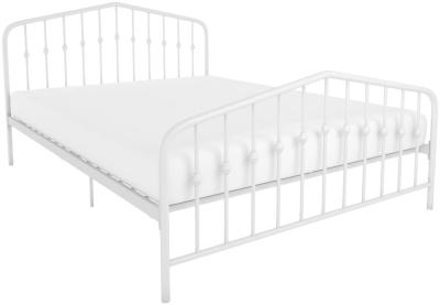 Alphason Novogratz Bushwick White Metal Bed Comes In Double And King Size