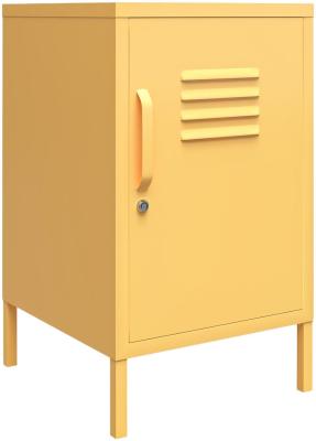 Product photograph of Alphason Novogratz Cache Yellow 1 Door Locker End Table from Choice Furniture Superstore