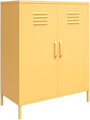 Product photograph of Alphason Novogratz Cache Yellow 2 Door Locker Storage Cabinet from Choice Furniture Superstore