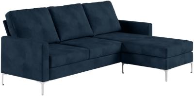 Alphason Novogratz Chapman Blue Velvet Sectional Sofa