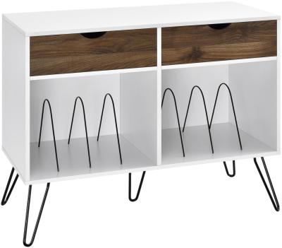 Product photograph of Alphason Concord Turntable Stand With Drawers In White And Oak - 1323015comuk from Choice Furniture Superstore