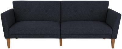 Alphason Novogratz Regal Blue Linen Futon Sofa Bed