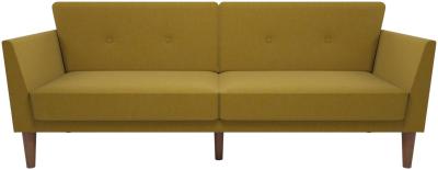 Alphason Novogratz Regal Mustard Linen Futon Sofa Bed