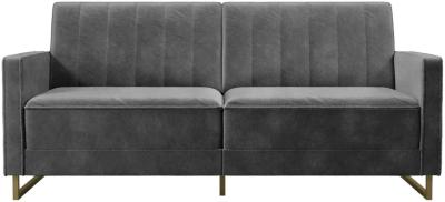 Alphason Novogratz Skylar Grey Velvet Sofa Bed