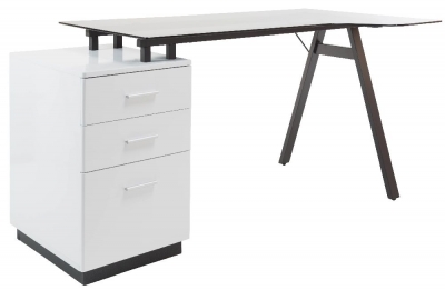 Product photograph of Alphason Cleveland 4 Glass Computer Desk from Choice Furniture Superstore