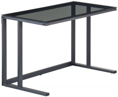 Product photograph of Alphason Air Black Glass Home Office Desk - Aw53385 from Choice Furniture Superstore