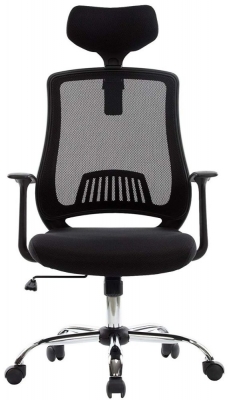 Alphason Florida Black Mesh Fabric Office Chair 