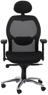 Alphason Portland Black Mesh Fabric Office Chair 