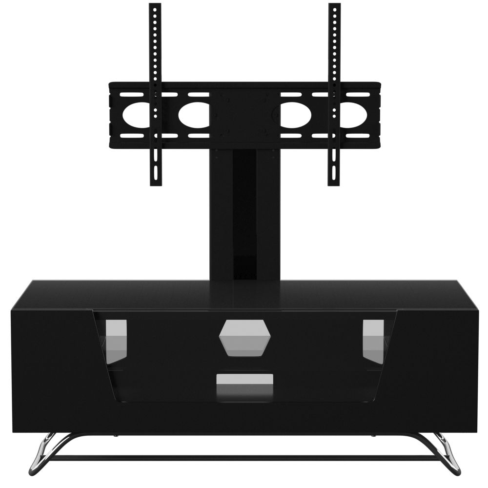 Alphason Chromium 120cm TV Stand with Bracket in Black - CRO2-1200BKT-BK