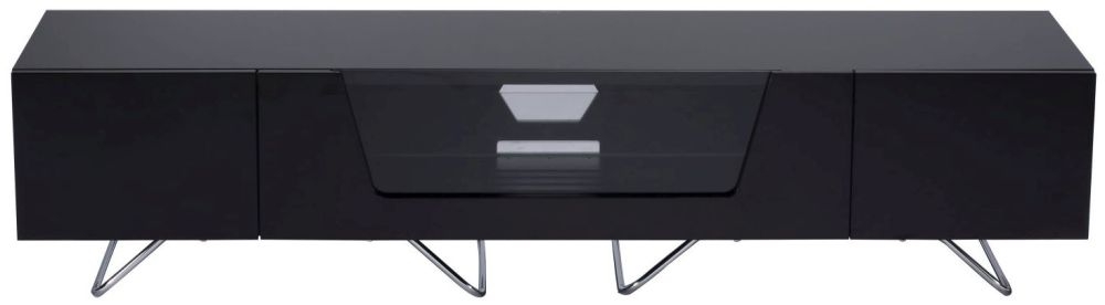 Alphason Chromium 160cm TV Stand in Black - CRO2-1600CB-BLK
