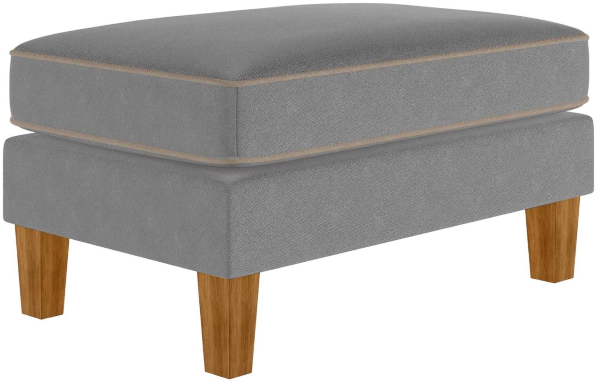Alphason Novogratz Bowen Grey Chenille Fabric Ottoman - DA036OTUK