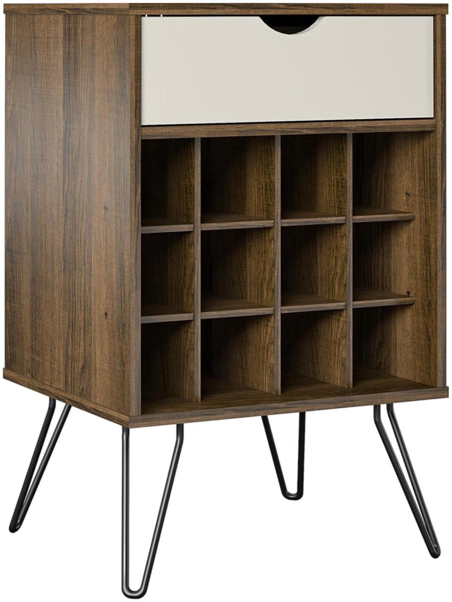 Alphason Novogratz Concord Brown Oak Wine Rack Cabinet - 8374322COMNUK
