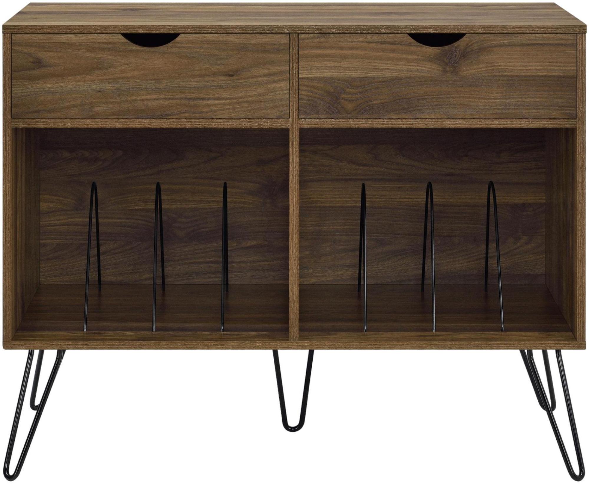Alphason Concord Turntable Stand with Drawers in Walnut - 1323222COMUK