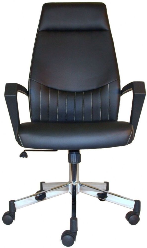 Alphason Brooklyn High Back Faux Leather Operator Desk Chair - Black - AOC3122HB-BLK