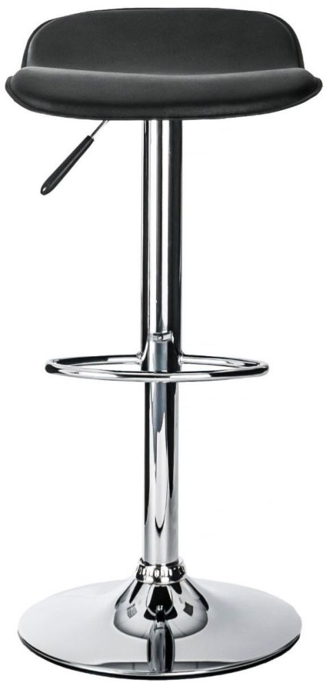 2 x Alphason Ohio Black Leather Barstool - ABS249-BLK