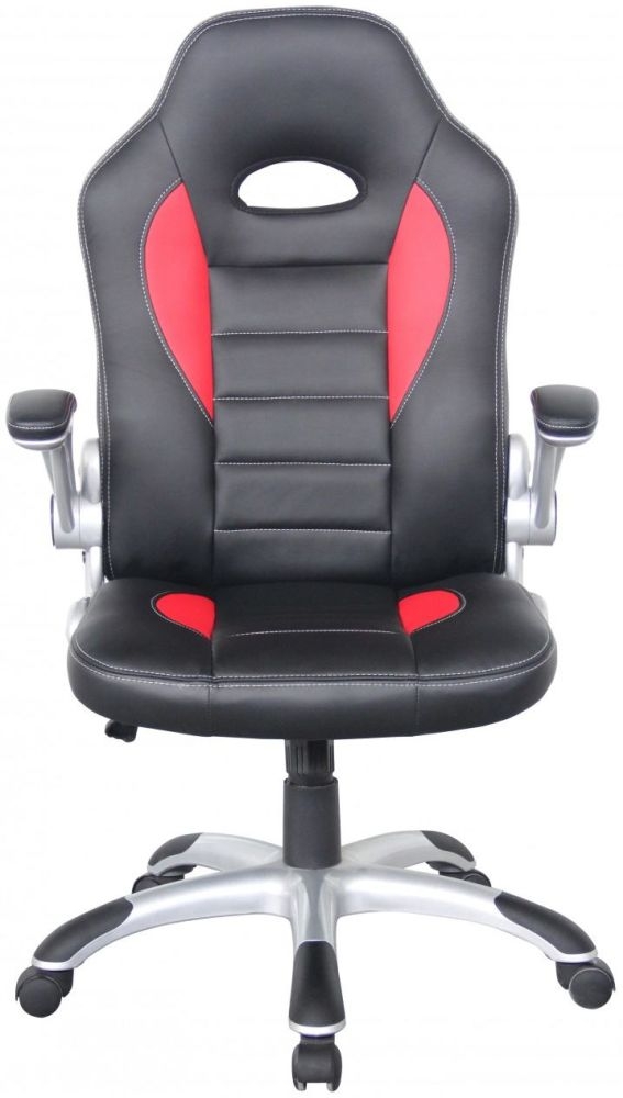 Alphason Talladega Black and Red Leather Racing Style Executive Chair - AOC8211R
