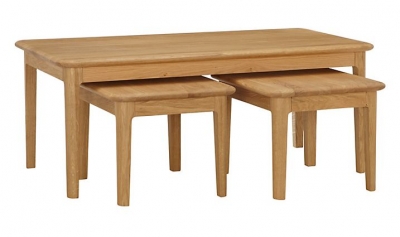 Product photograph of Hudson Oak Nest Of 3 Coffee Tables from Choice Furniture Superstore