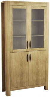 Product photograph of Goliath Oak Display Cabinet from Choice Furniture Superstore