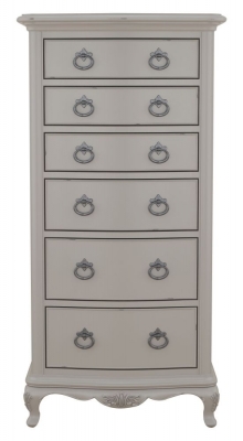 Product photograph of Willis And Gambier Etienne Grey 6 Drawer Tallboy Chest from Choice Furniture Superstore