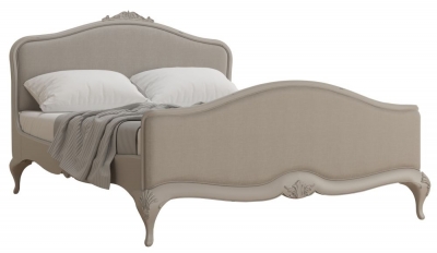 Image of Willis and Gambier Etienne Grey Upholstered Bedstead