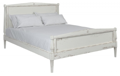 Image of Willis and Gambier Atelier Aged White Painted High Footend Bedstead