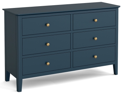 Capri Blue Wide Chest of Drawer with 6 Drawers
