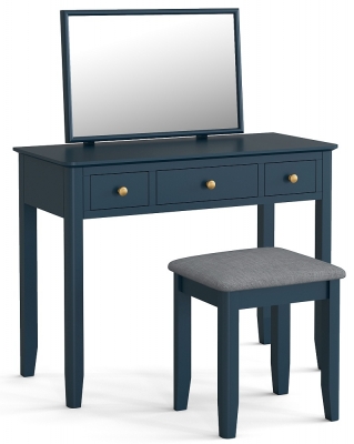 Capri Blue Dressing Table Set with Stool and Mirror