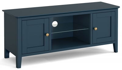 Product photograph of Harrogate Blue 120cm Tv Unit from Choice Furniture Superstore