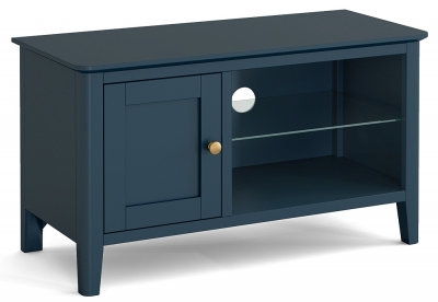 Product photograph of Capri Blue Small Tv Unit 90cm With Storage For Television Upto 32in Plasma from Choice Furniture Superstore
