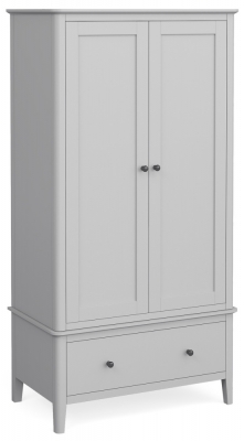 Product photograph of Stowe Silver Grey Gents Double Wardrobe With 2 Doors And 1 Bottom Storage Drawer from Choice Furniture Superstore