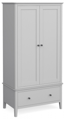 Capri Silver Grey Gents Double Wardrobe with 2 Doors and 1 Bottom Storage Drawer