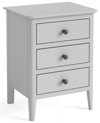 Product photograph of Capri Silver Grey Bedside Cabinet - 3 Drawers from Choice Furniture Superstore