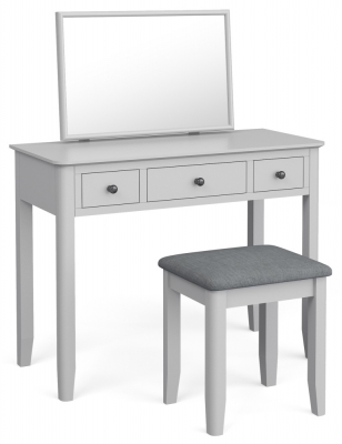 Product photograph of Capri Silver Grey Dressing Table Set With Stool And Mirror from Choice Furniture Superstore
