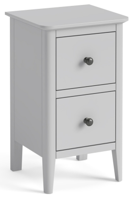 Product photograph of Stowe Grey 2 Drawer Narrow Bedside Cabinet from Choice Furniture Superstore