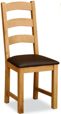 Product photograph of Addison Lite Natural Oak Dining Chair Ladder Back Sold In Pairs from Choice Furniture Superstore