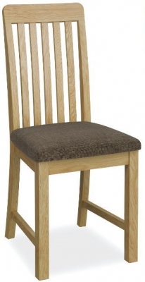 Product photograph of Shaker Oak Dining Chair Slatted Back With Padded Seat Sold In Pairs from Choice Furniture Superstore