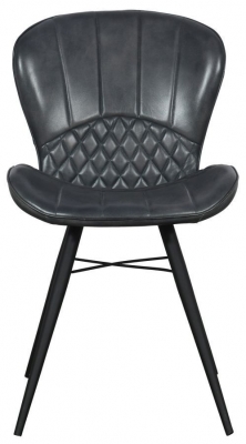 Product photograph of Set Of 2 Amory Dark Grey Leather Dining Chair from Choice Furniture Superstore