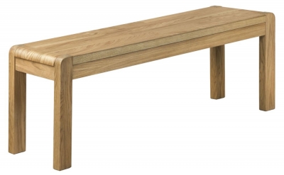 Image of Brice Oak Dining Bench, Rectangular Top