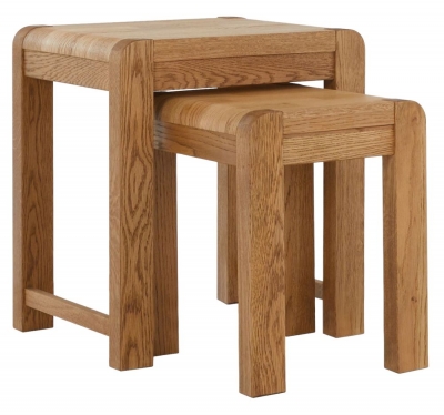 Product photograph of Laney Oak Nest Of 2 Tables from Choice Furniture Superstore