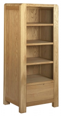 Product photograph of Brice Oak Tower Unit - 1 Drawer from Choice Furniture Superstore