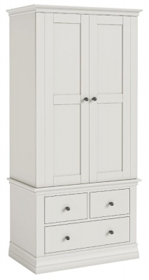 Product photograph of Bordeaux Cotton White 2 Door 3 Drawer Wardrobe from Choice Furniture Superstore